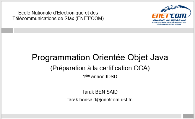 Programmation Orientée Objet Java_1